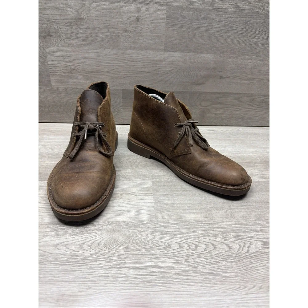Clark's Men's Bushacre 2 Chukka Boots Size 10.5M Brown Leather Lace Up VERY NICE
